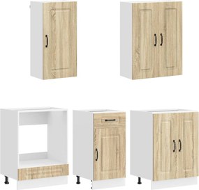 vidaXL Μονάδα κουζίνας KALMAR 5 pcs Sonoma Δρυς Επεξεργασμένο Ξύλο