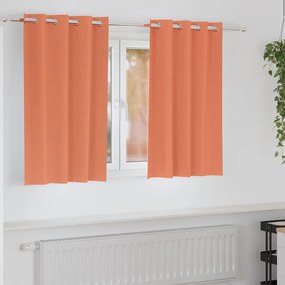 vidaXL Κουρτίνες Μαύρης Ύφανσης με Δαχτυλίδια 2 pcs Τερακότα