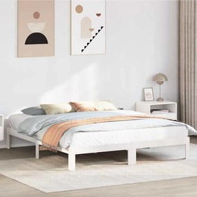 vidaXL Σκελετός Κρεβ. Χωρίς Στρώμα Λευκό 180x200 εκ Μασίφ Πεύκο