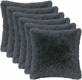 vidaXL Κάλυμμα Μαξιλαριού 6 pcs HEERLEN Ανθρακί 30 x 30 cm PV Φλίς