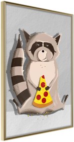 Αφίσα - Racoon Eating Pizza - 20x30 - Χρυσό - Χωρίς πασπαρτού