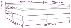 Κρεβάτι Boxspring με Στρώμα Ανοιχτό Γκρι 180x200 εκ. Υφασμάτινο - Γκρι