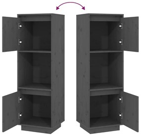 vidaXL Ντουλάπι Ψηλό Γκρι 38 x 35 x 117 εκ. από Μασίφ Ξύλο Πεύκου