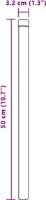 vidaXL Στύλος Περιφράξεων 2 pcs Ασημί 50 cm