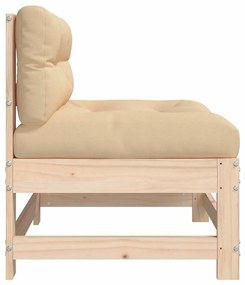 vidaXL Καναπέδες Μεσαίοι με Μαξιλάρια 2 τεμ. από Μασίφ Ξύλο Πεύκου