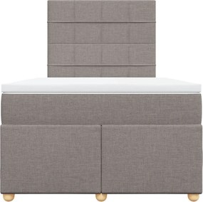 vidaXL Κρεβάτι Boxspring με Στρώμα Taupe 120x190 εκ. Υφασμάτινο