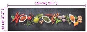 Χαλί Κουζίνας Πλενόμενο Σχέδιο Μπαχαρικά 45 x 150 εκ. Βελούδινο - Πολύχρωμο
