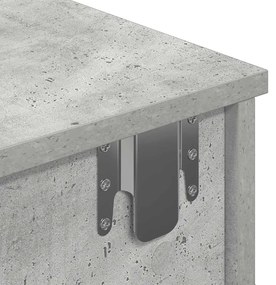 Ράφι τοίχου με συρτάρια Γκρι μπετόν 100x37,5x19 cm Ξύλο μηχανής - Γκρι