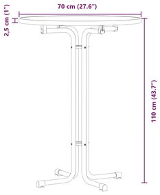 Τραπεζαρία Λευκή Ø70x110 εκ. από Επεξεργασμένο Ξύλο/Ατσάλι - Λευκό