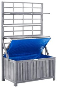 vidaXL Μπαούλο Αποθήκευσης Καφασωτό Γκρι 99x55x160 Μασίφ Ξύλο Ακακίας