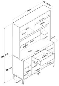 Mπουφές με ράφι Cordie λευκό μελαμίνης 120x40x184.2εκ 120x40x184.2 εκ.