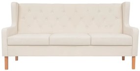 vidaXL Σετ Καναπέ 2 Τεμαχίων Λευκό Κρεμ από Ύφασμα