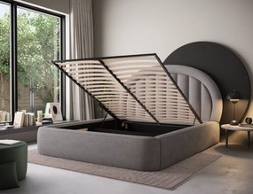 Επενδυμένο κρεβάτι Circle-180 x 200-Γκρι