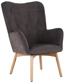 Αrmchair 8009 Fylliana Velvet Grey 67*72*97 cm