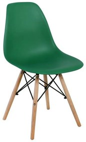 Καρέκλα Art Wood ΕΜ123,4W 46x52x82cm Green Σετ 4τμχ Wood, Polypropylene