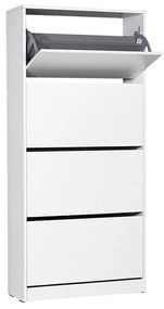 Παπουτσοθήκη μελαμίνης Flat Duo Megapap 24 ζευγών σε χρώμα λευκό 73x26x157εκ.-GP009-0090
