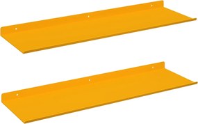 vidaXL Πλωτό ράφι 2 pcs Χαμομηλί κίτρινο 60 x 18 x 2,5 εκ. Ατσάλι