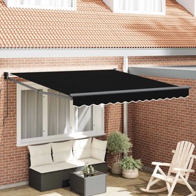 vidaXL Αναδιπλούμενη τέντα Μαύρο 350 x 250 εκ