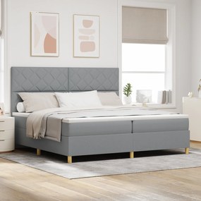 vidaXL Κρεβάτι με Στρώμα Ανοιχτό Γκρι 200x200 εκατοστά Ύφασμα