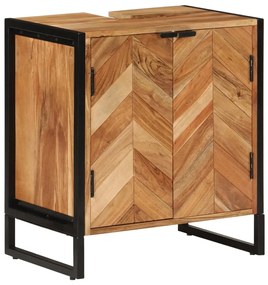 vidaXL Έπιπλα Μπάνιου Σετ 2 Τεμαχίων από Σίδηρο και Μασίφ Ξύλο Ακακίας