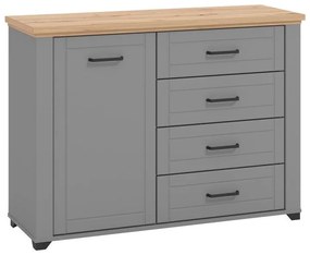 Sideboard Valencia 2K4F Grey - Artisan Oak - Grey Matt 118*41*85.5 cm