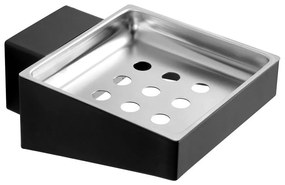 Σαπουνοθήκη Σχαρωτή Neo 830355 9x11,5x4,2cm Black Mat Karag Stainless Steel,Glass