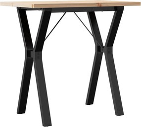 vidaXL Τραπέζι Τραπεζαρίας Πλαίσιο Y Μασίφ Πεύκο/Ατσάλι