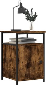 vidaXL Κομοδίνα 2 τεμ. Καπνιστή Δρυς 40x42x60 εκ. από Επεξεργ. Ξύλο