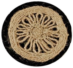 Σουβέρ Coaster 234 (Σετ 4τμχ) Beige-Black Kentia Jute