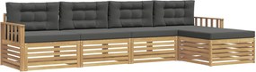 vidaXL Σειρά Καναπέ Εξωτερικού 5 pcs Άσπρο και Ανθρακί Πολυεστέρας
