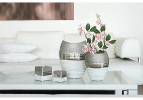 Βάζο ArteLibre Ασημί Κεραμικό 13.5x24x29.5cm