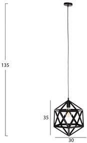 ΦΩΤΙΣΤΙΚΟ ΟΡΟΦΗΣ ΚΡΕΜΑΣΤΟ HM4073 ΜΑΥΡΟ ΜΕΤΑΛΛΟ 30x30x35Yεκ. - Μέταλλο - HM4073