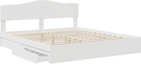 vidaXL Κρεβάτι Αποθήκης Λευκό 180 x 200 cm Επεξεργασμένο ξύλο