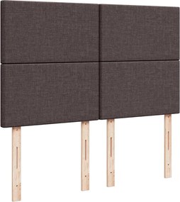 vidaXL Κρεβάτι Boxspring με Στρώμα Σκούρο Καφέ 140x200 εκ Υφασμάτινο