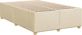 vidaXL Κρεβάτι Boxspring με Στρώμα Κρεμ 120x200 εκ. Υφασμάτινο