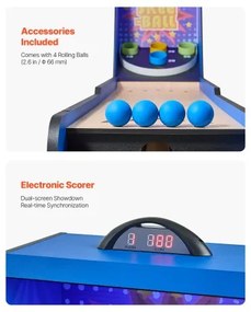 VEVOR 8 ft Roll &amp; Score Arcade Game Table Electronic Scorer Game Room 4 Balls