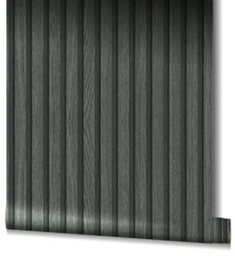 Noordwand Ταπετσαρία Botanica Wooden Slats Μαύρη και Γκρι - Γκρι