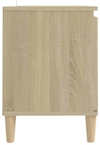 vidaXL Έπιπλο Τηλεόρασης Καφέ Δρυς 103,5x35x50εκ. Μασίφ Ξύλινα Πόδια