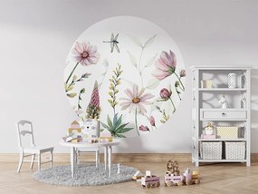 Fabulous Flowers Ταπετσαρια Τοιχου Ροζ Στρογγυλη 80cm