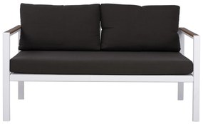 Καναπές SAFIYA Διθέσιος Αλουμινίου με Polywood Λευκός 144x70x85Υ εκ. 144x70x85 εκ.