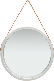vidaXL Καθρέφτης Τοίχου με Λουρί Ασημί 60 εκ.