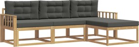 vidaXL Σειρά Καναπέ Εξωτερικού 4 pcs Άσπρο και Ανθρακί Πολυεστέρας