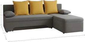 Γωνιακός καναπές Lamor-Γκρι - Κίτρινο