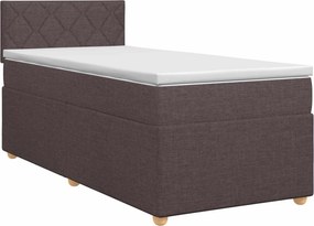 vidaXL Κρεβάτι box spring με στρώμα Σκούρο Καφέ 90 x 200 cm Ύφασμα