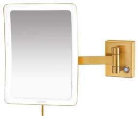 Επιτοίχιος Μεγεθυντικός Καθρέπτης x3 Led 5 watt 220-240V Gold 24K Brushed Sanco Led Cosmetic Mirrors MRLED-305-AB5