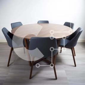 Intra Συλλεκτικό Ξύλινο Παζλ Plywood  4mm - Στρογγυλή Ξύλινη Τραπεζαρία με Έξι Μαύρες Καρέκλες Σε Ξύλινο Κουτί - Διαστάσεις Puzzle: 10x10 cm – 25 κομμάτια