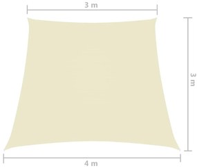 vidaXL Πανί Σκίασης Τραπέζιο Κρεμ 3/4x3 μ. από Ύφασμα Oxford