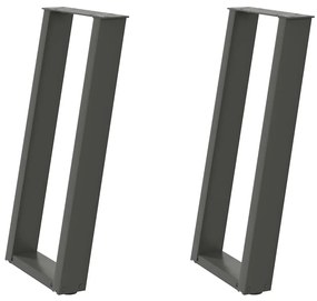 vidaXL Πόδια Κονσόλας 2 τεμ. σε σχήμα U, Ανθρακί 28x(72-73) εκ. από Ατσάλι