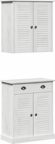 vidaXL Σετ Επίπλων Μπάνιου με ράφι VIGO 2 pcs Λευκό και Αντίκα Λευκό