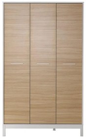 Ντουλάπα ρούχων London Megapap τρίφυλλη χρώμα oak - λευκό 120x52x202εκ.